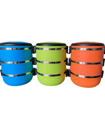 VIANDA TRIPLE DE ACERO PARA COMIDA  2.1 L